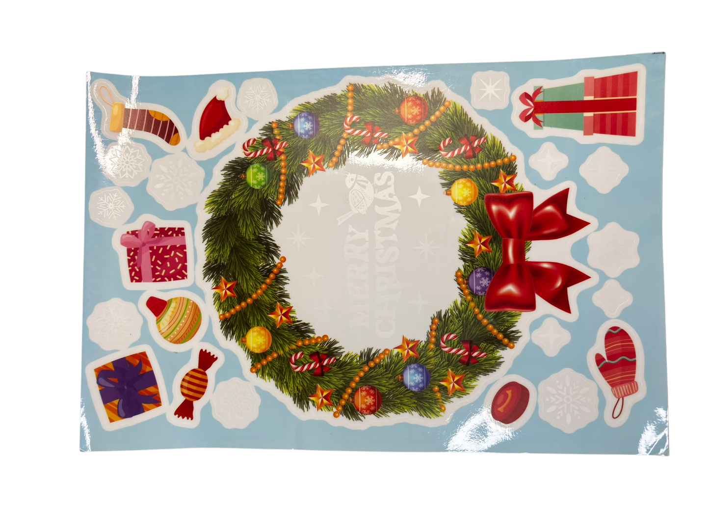 Weihnachtskranz Aufkleber Fenster