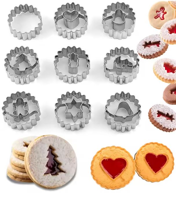 Keksausstecher mit Innenmuster 9-tlg.