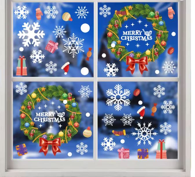 Weihnachtskranz Aufkleber Fenster