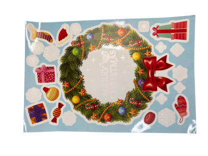 Weihnachtskranz Aufkleber Fenster