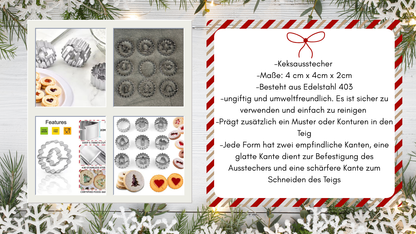 Keksausstecher mit Innenmuster 9-tlg.
