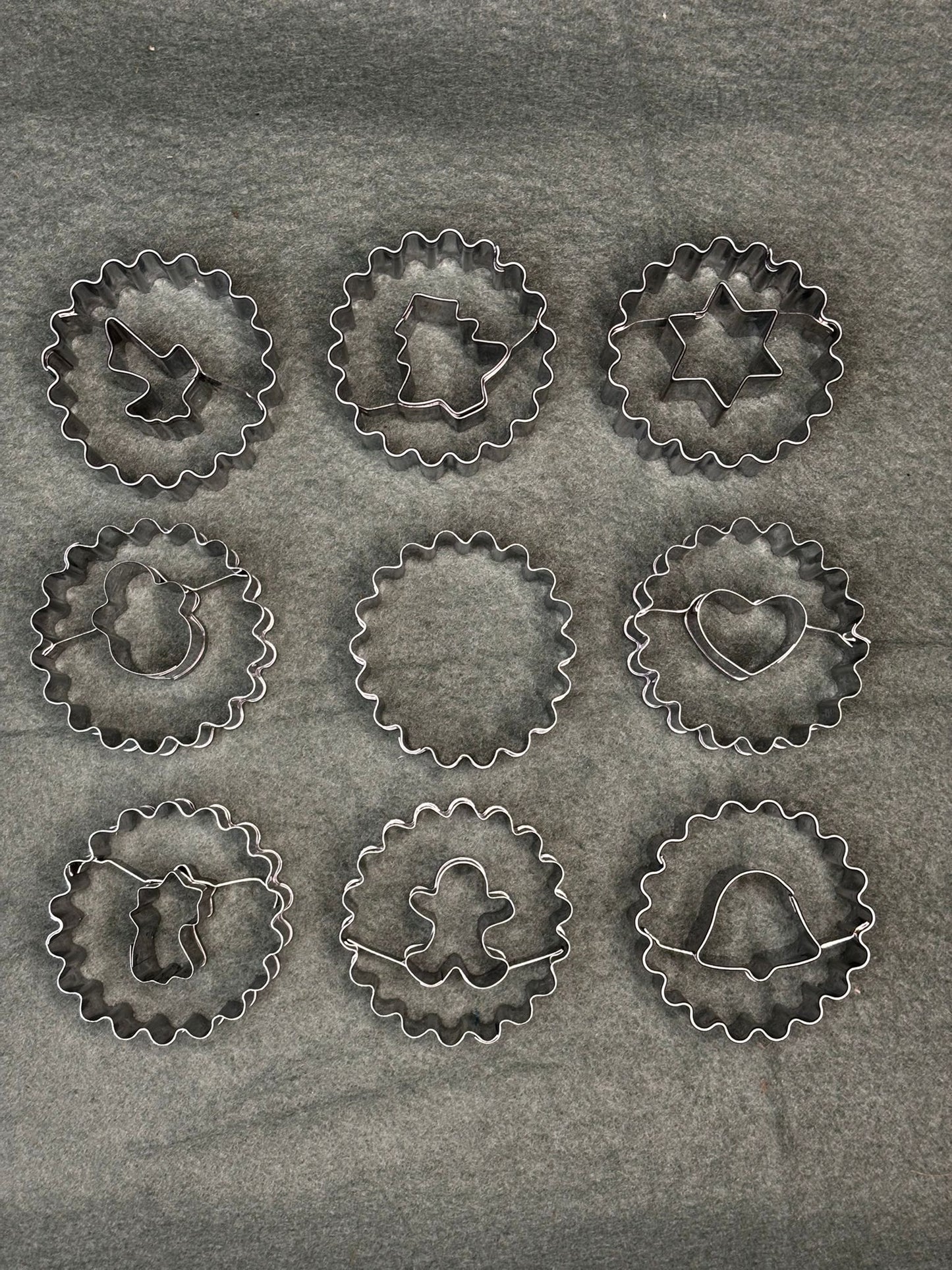 Keksausstecher mit Innenmuster 9-tlg.