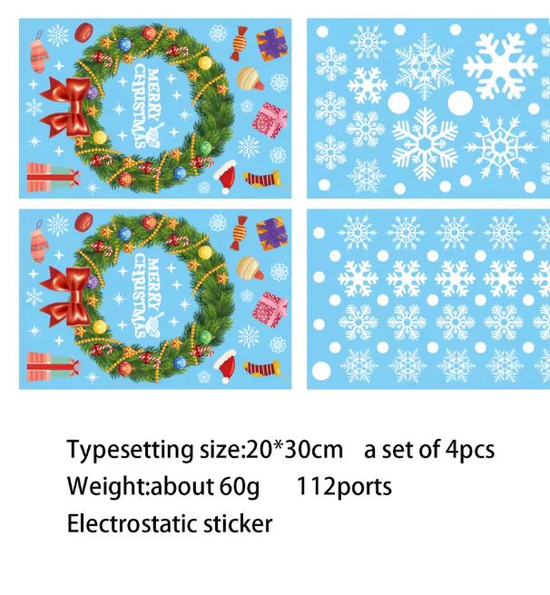 Weihnachtskranz Aufkleber Fenster