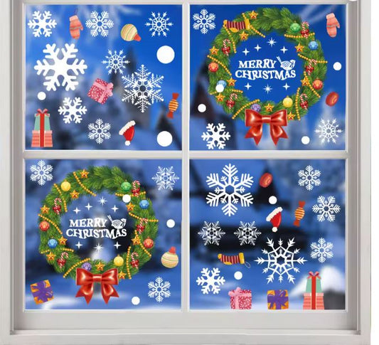 Weihnachtskranz Aufkleber Fenster